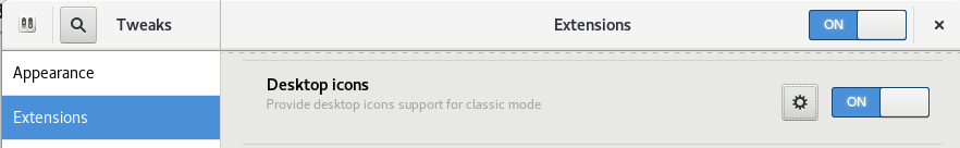 Turn on Desktop Icons extension